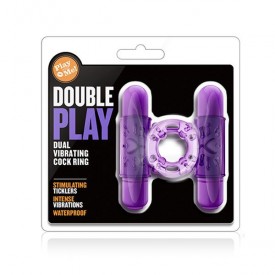 Фиолетовое эрекционное виброкольцо Double Play