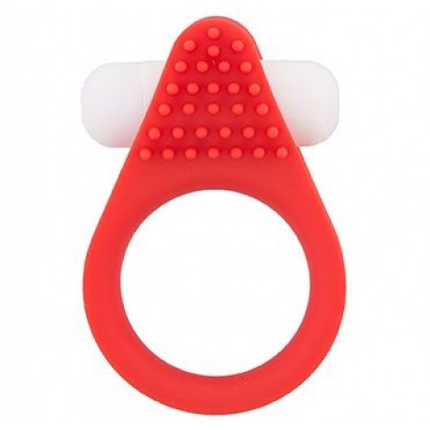 Красное эрекционное кольцо LIT-UP SILICONE STIMU RING 1 RED