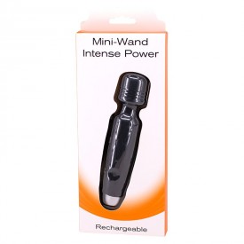 Черный мини-вибромассажер MINI WAND INTENSE POWER - 13,5 см.