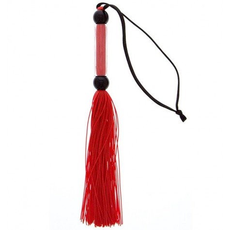 Красная мини-плеть из силикона и акрила SILICONE FLOGGER WHIP - 25,6 см.